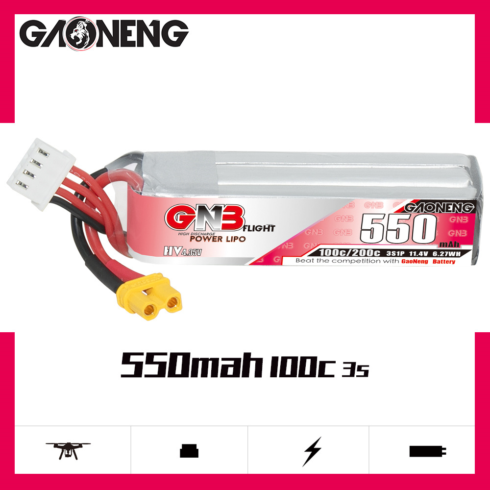 GNB HV 11.4V 550mAh 100C/200C  – обзор и цена Fpv Drone Quadcopter