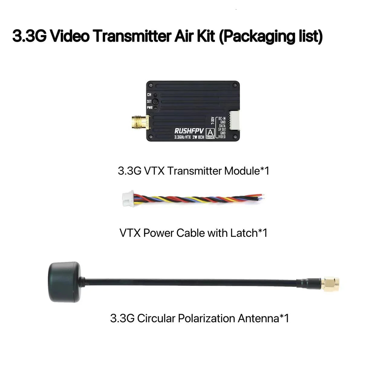 RUSHFPV 3.3G 2W VTX Transmitte – обзор и цена Fpv Drone Transmitter
