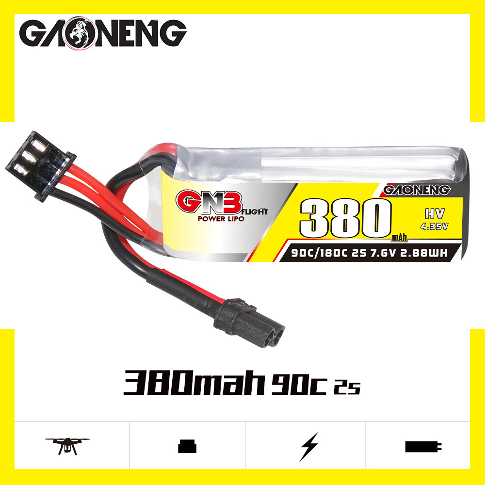 GNB 2S 7.6V 380mAh 90C/180C Li – обзор и цена Fpv Drone Battery
