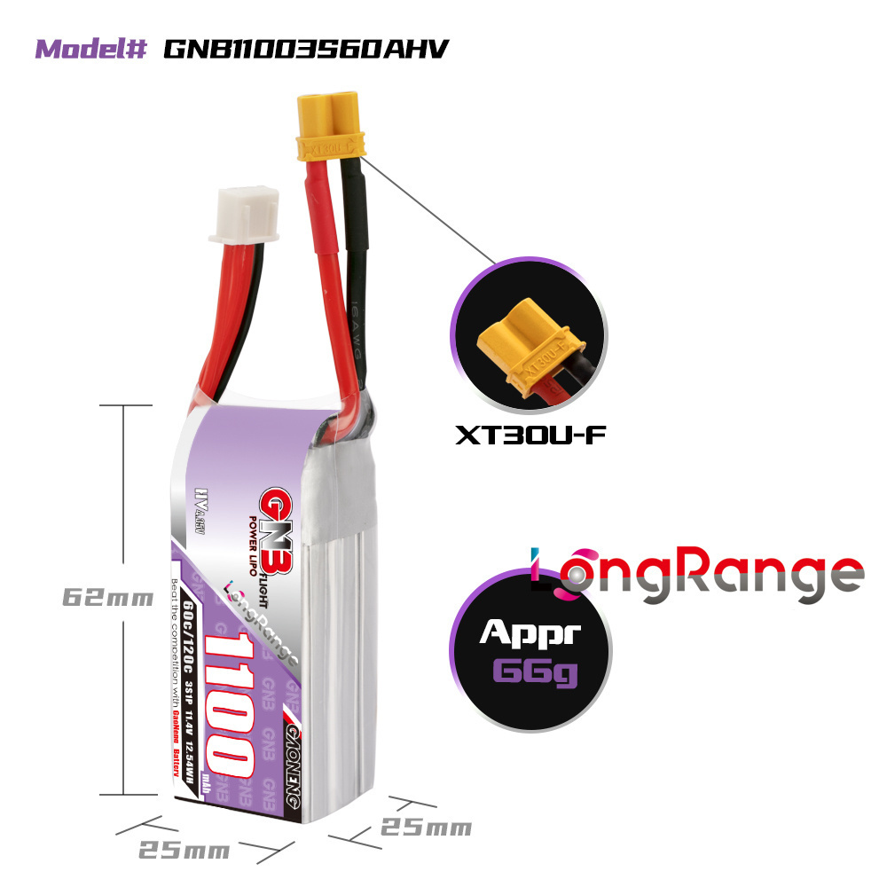 GNB 1100mAh 2S 3S 4S 6S 60C/12 – обзор и цена Fpv Drone Esc