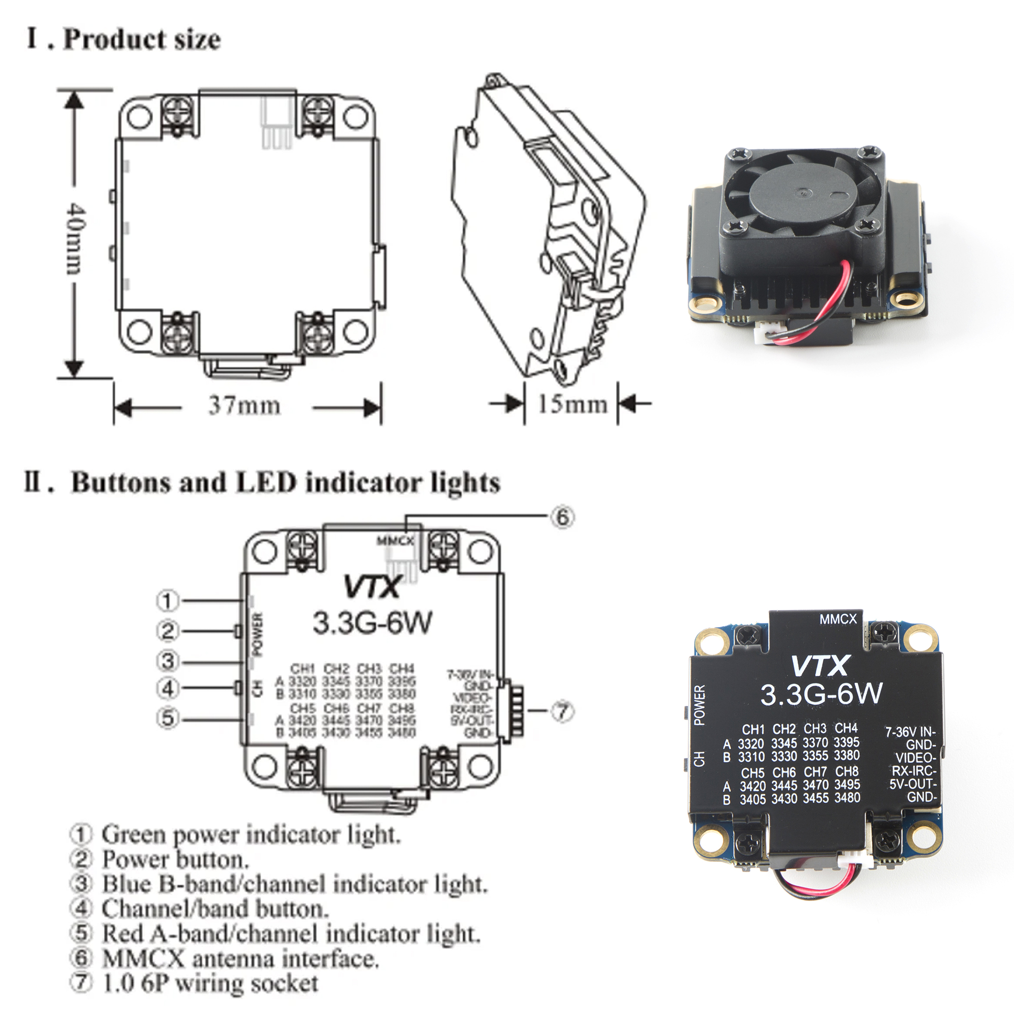 FPV Video Transmitter 3.3G 6W  – обзор и цена Fpv Drone Transmitter